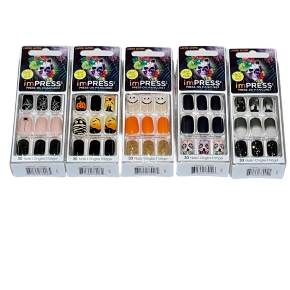 ImPress Halloween Press On Medium Length Nail Bundle of 5 RARE sets!
